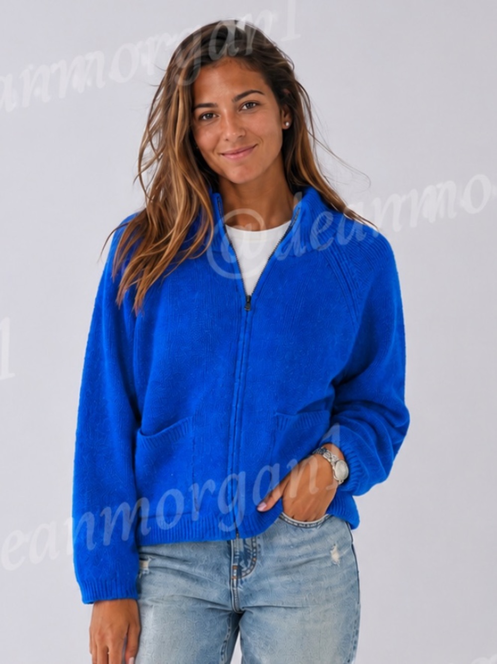 free people We The Free On It Zip-Up Cardigan sapphire blue size small